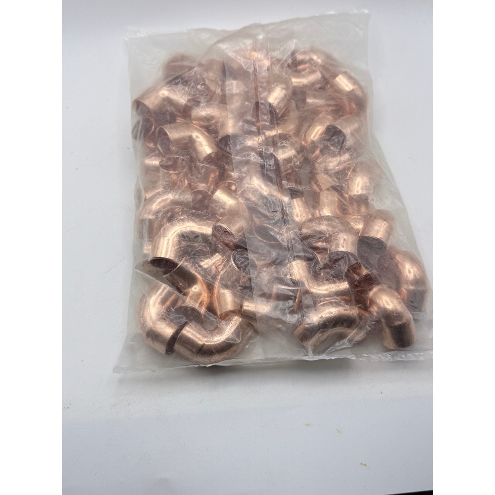 NIBCO 607 Copper 90 Elbow 1/2" C x C 50 PCS 5/8" OD Pure Copper Fittings
